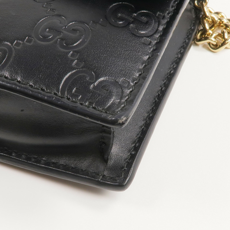 GUCCI 牛皮皮革Chain Shoulder Bag金扣鏈帶肩背袋-10