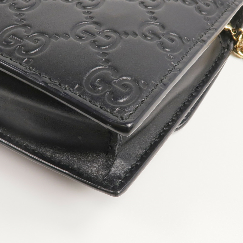 GUCCI 牛皮皮革Chain Shoulder Bag金扣鏈帶肩背袋-12