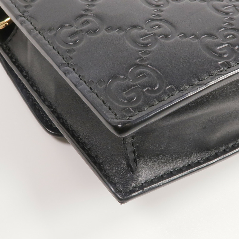 GUCCI 牛皮皮革Chain Shoulder Bag金扣鏈帶肩背袋-13