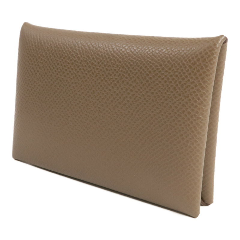 HERMES Epsom皮革Calvi銀扣卡片套-1