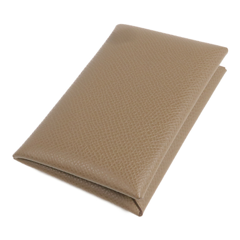 HERMES Epsom皮革Calvi銀扣卡片套-3