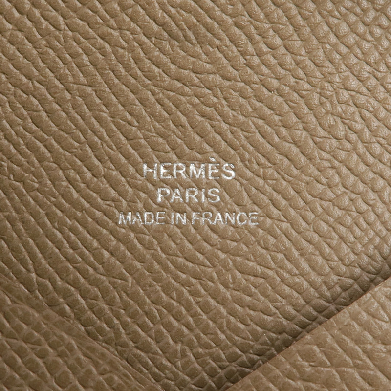 HERMES Epsom皮革Calvi銀扣卡片套-6