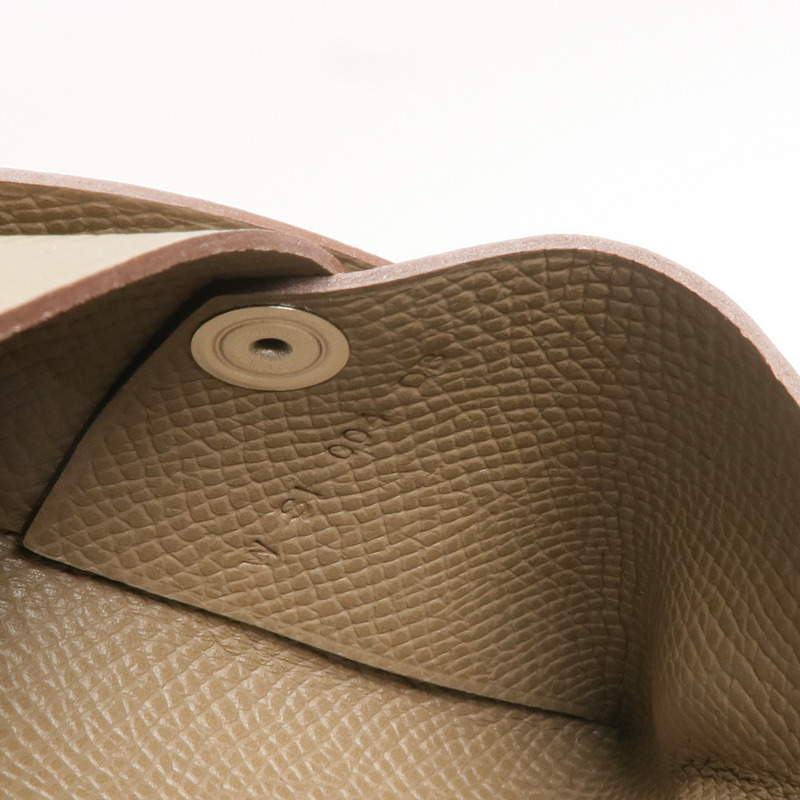 HERMES Epsom皮革Calvi銀扣卡片套-7