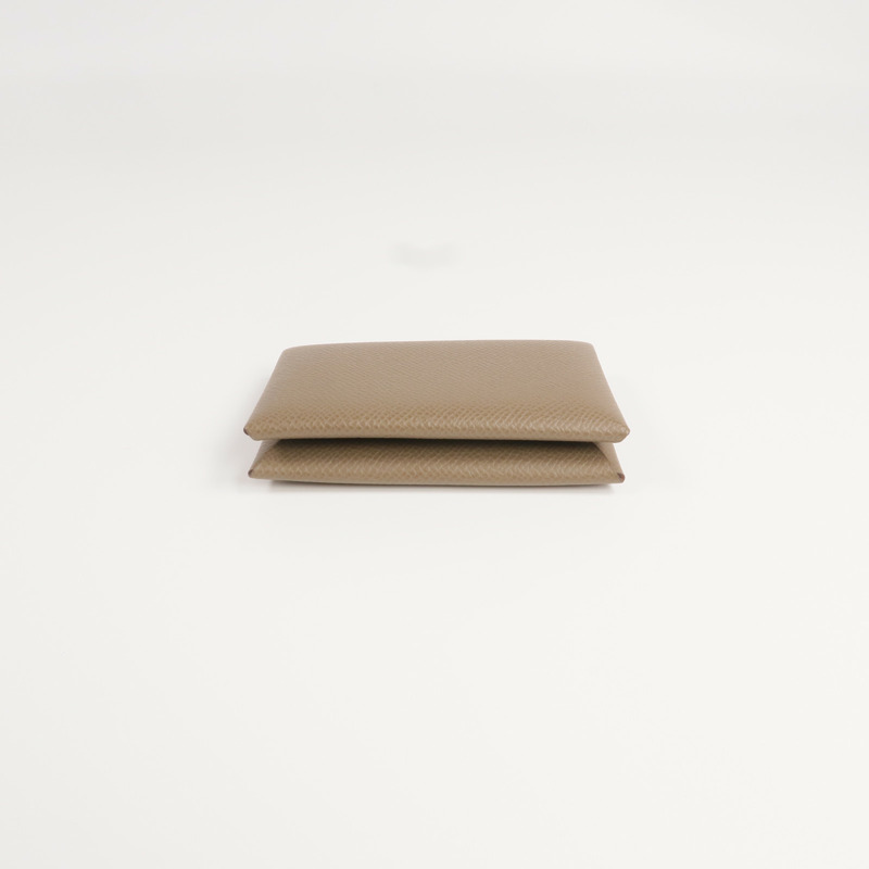 HERMES Epsom皮革Calvi銀扣卡片套-8