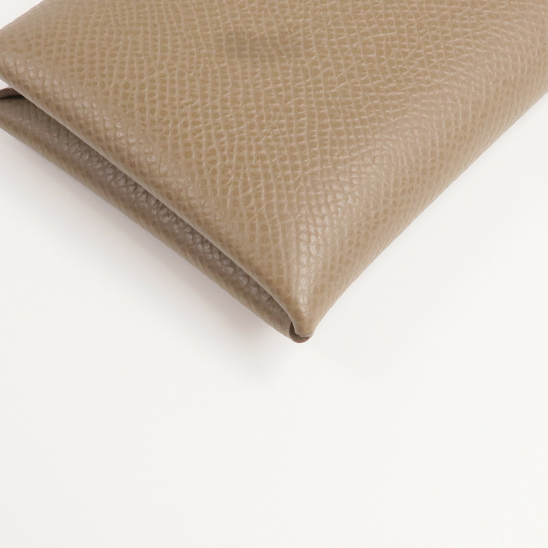 HERMES Epsom皮革Calvi銀扣卡片套-11