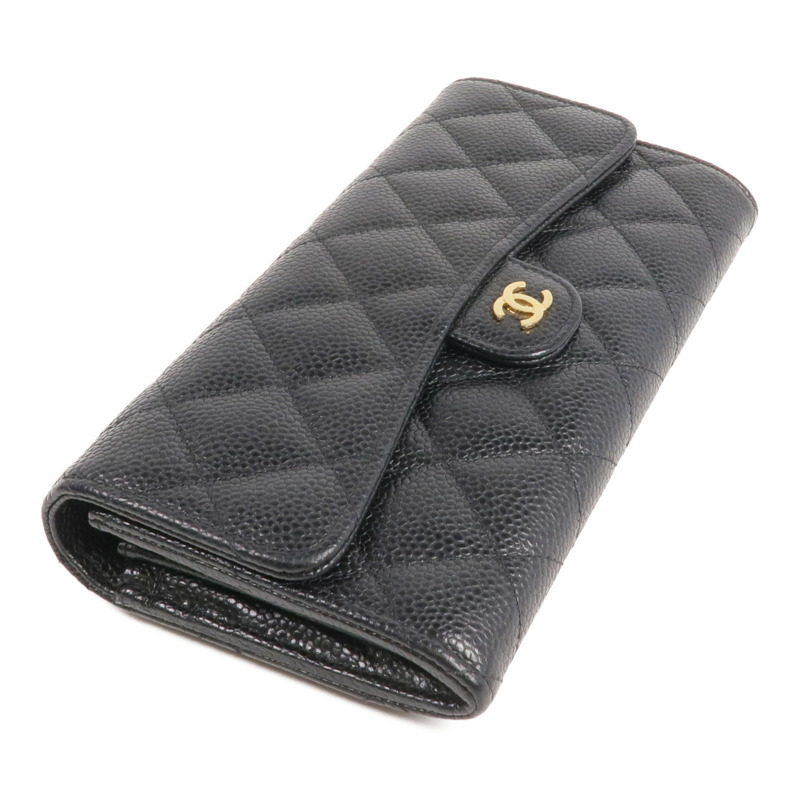 CHANEL 牛皮皮革Long Wallet金扣長錢包-3