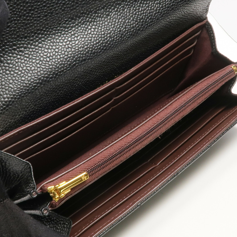 CHANEL 牛皮皮革Long Wallet金扣長錢包-5