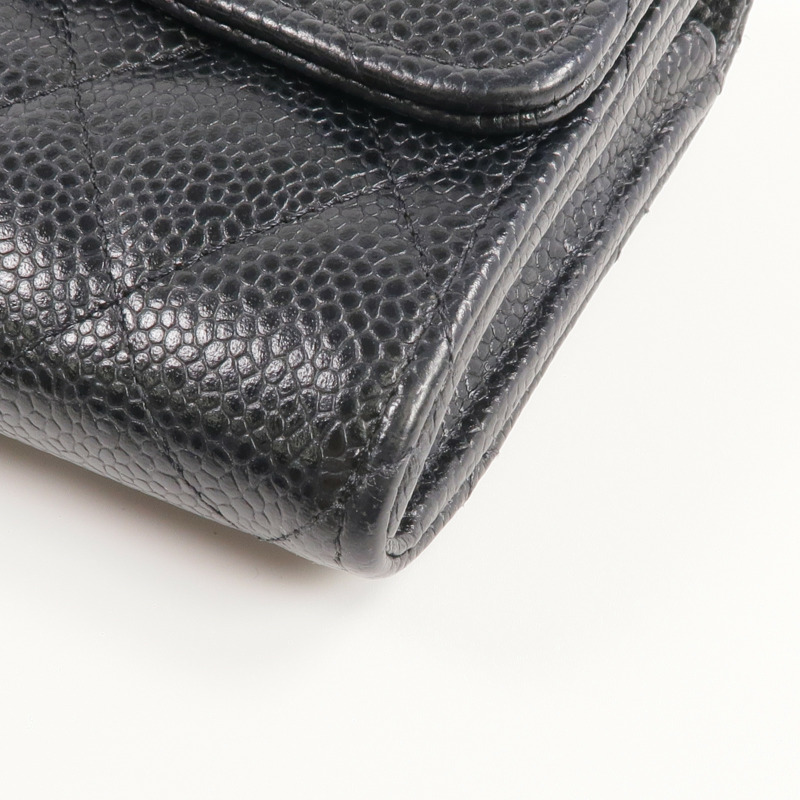 CHANEL 牛皮皮革Long Wallet金扣長錢包-10