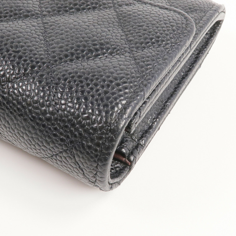 CHANEL 牛皮皮革Long Wallet金扣長錢包-13