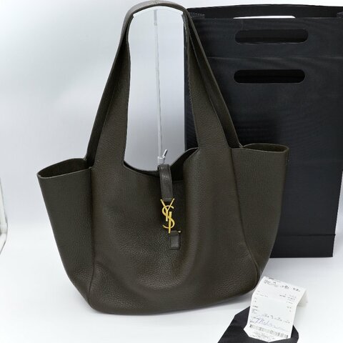 Saint Laurent 聖羅蘭 Le 5 À 7 Bea 墨綠 鹿皮 托特包