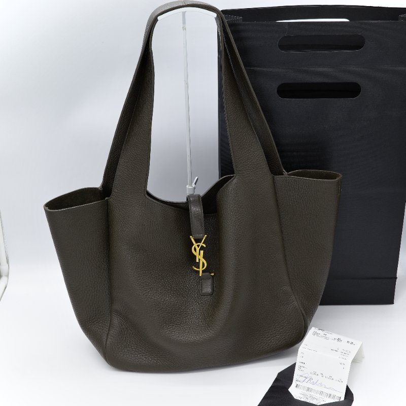 Saint Laurent 聖羅蘭 Le 5 À 7 Bea 墨綠 鹿皮 托特包-0