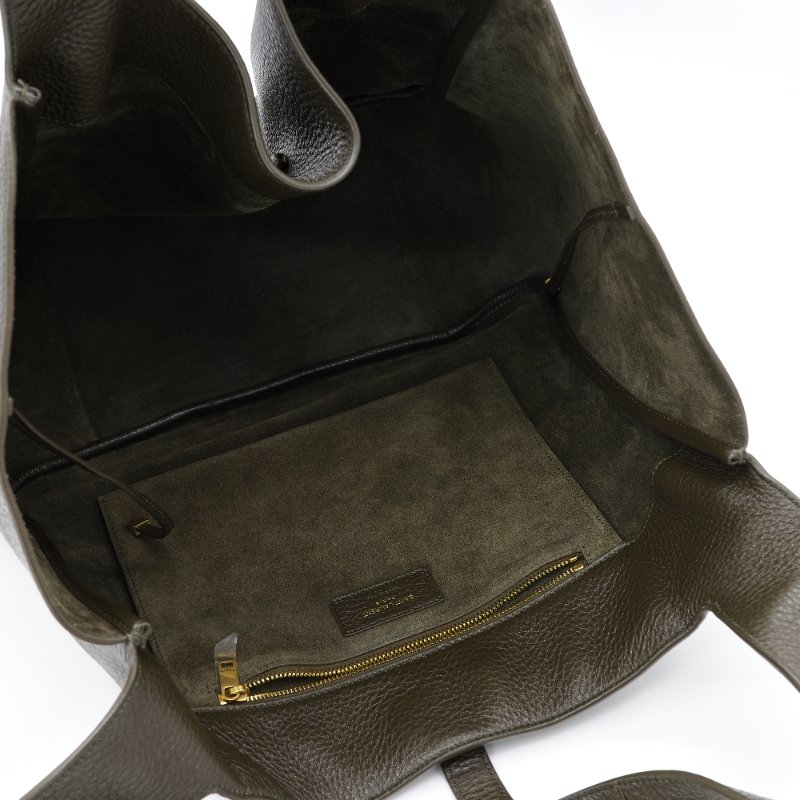 Saint Laurent 聖羅蘭 Le 5 À 7 Bea 墨綠 鹿皮 托特包-11