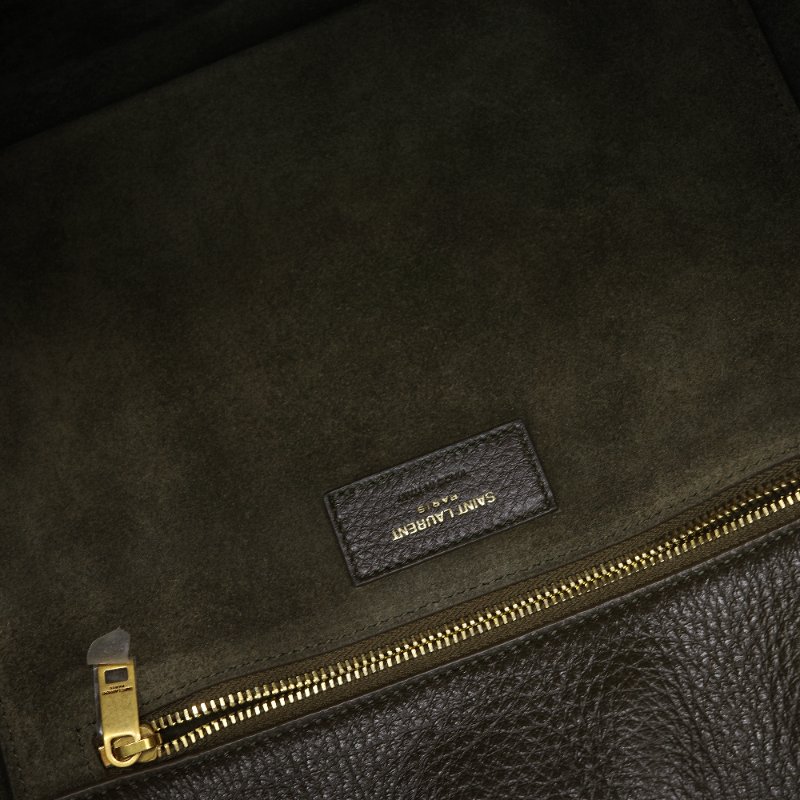 Saint Laurent 聖羅蘭 Le 5 À 7 Bea 墨綠 鹿皮 托特包-12