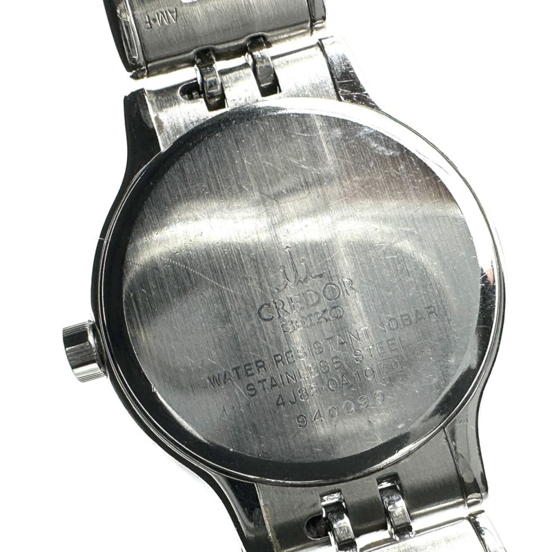 精工 Credor 4J85-0A10/GSBA005 女士石英錶，不鏽鋼錶殼，白色銀色錶盤-8