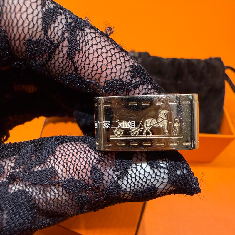 Hermes 二手閒置97新 黃酮材質絲巾釦-1