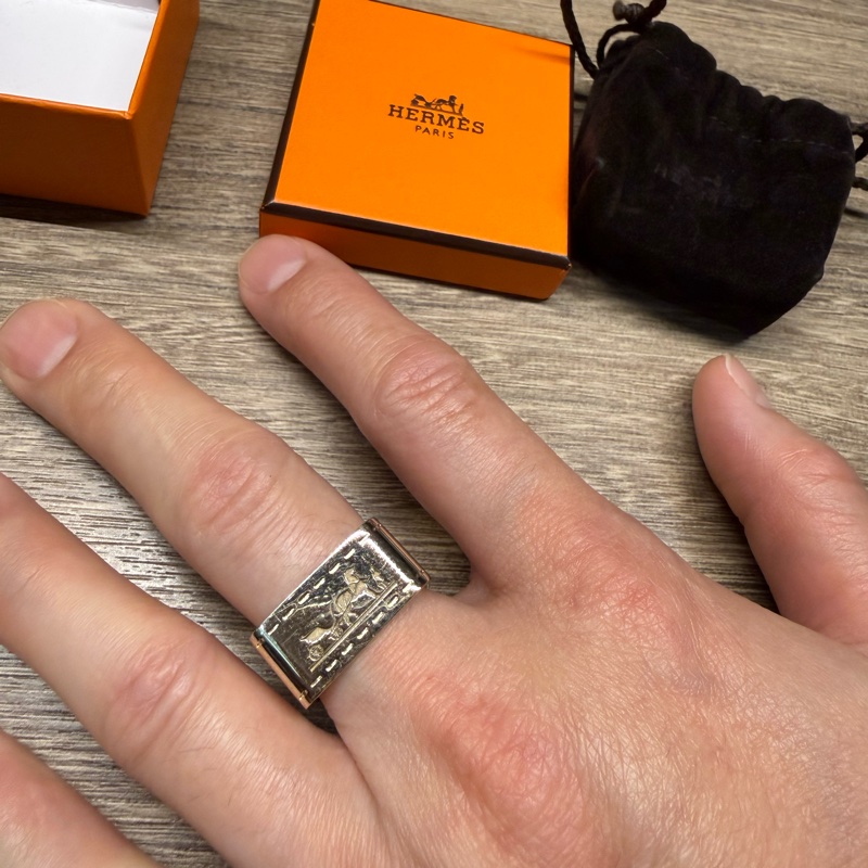 Hermes 二手閒置97新 黃酮材質絲巾釦-8