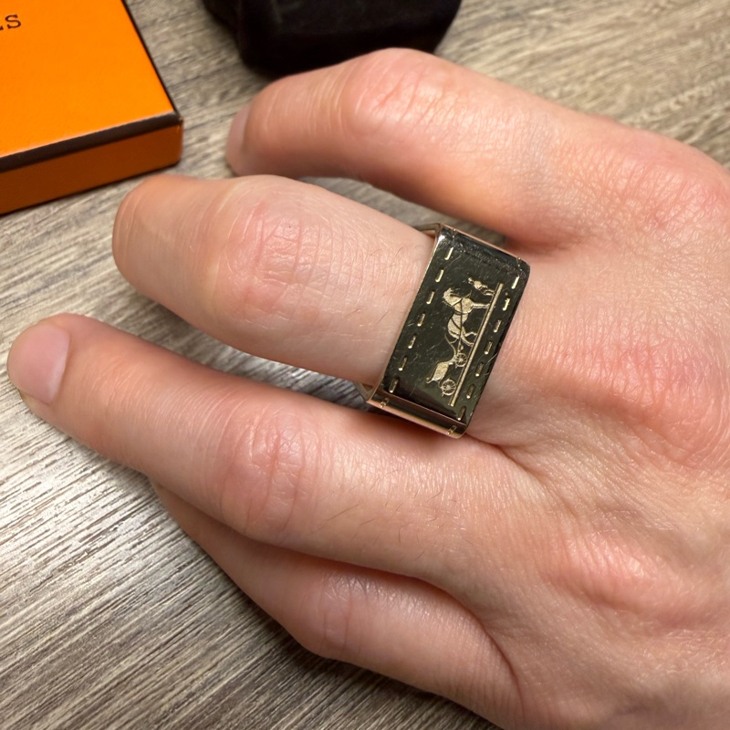 Hermes 二手閒置97新 黃酮材質絲巾釦-9