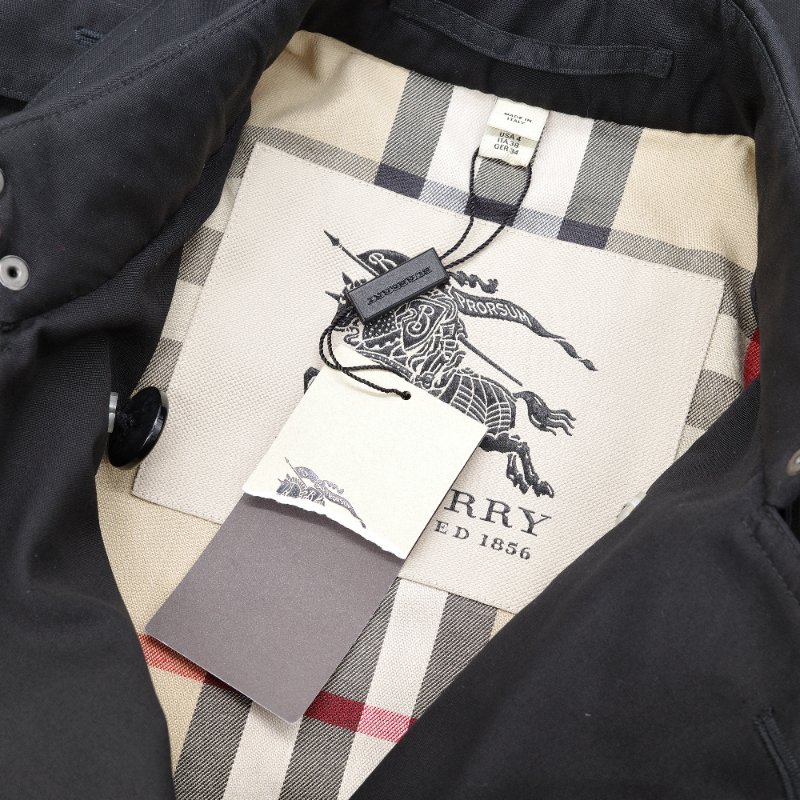 Burberry 巴寶莉 經典 黑色 棉質 混紡 長版風衣-2