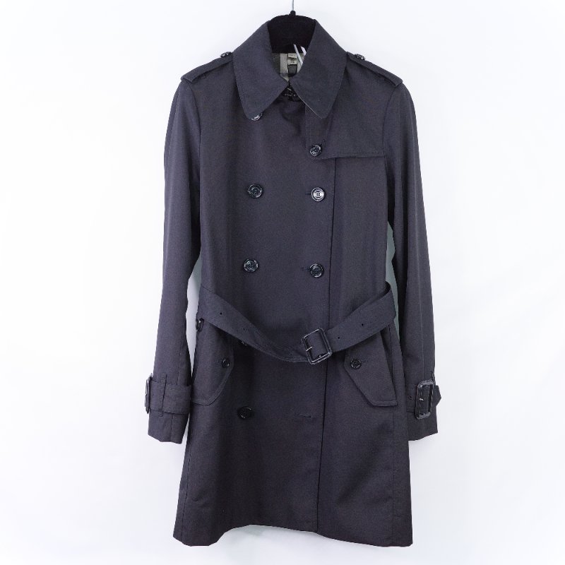 Burberry 巴寶莉 經典 黑色 棉質 混紡 長版風衣-3