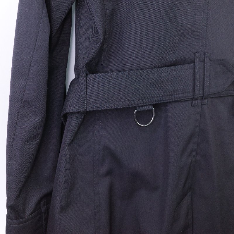 Burberry 巴寶莉 經典 黑色 棉質 混紡 長版風衣-5