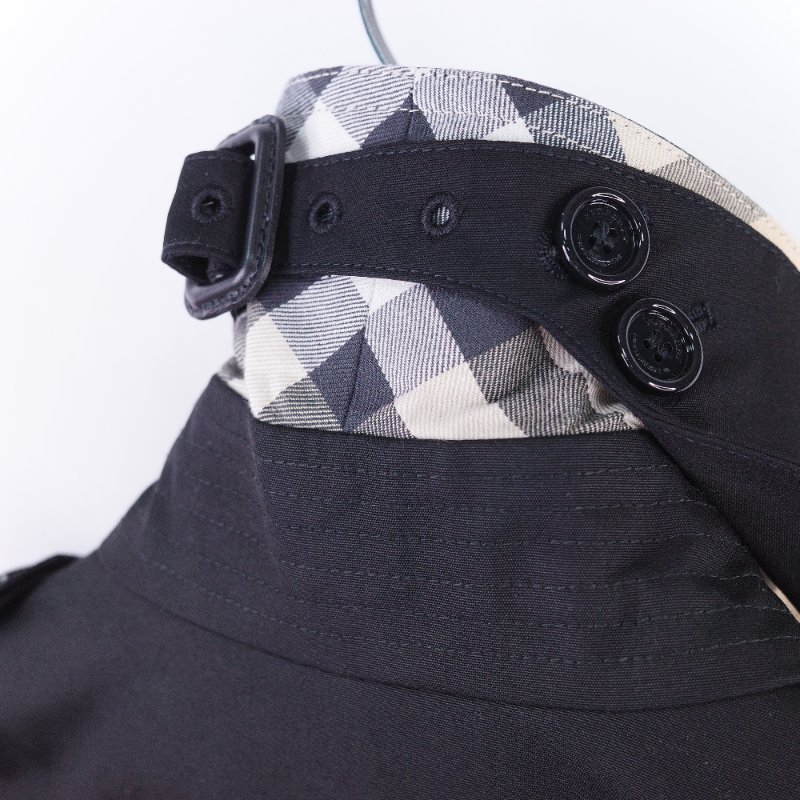 Burberry 巴寶莉 經典 黑色 棉質 混紡 長版風衣-12