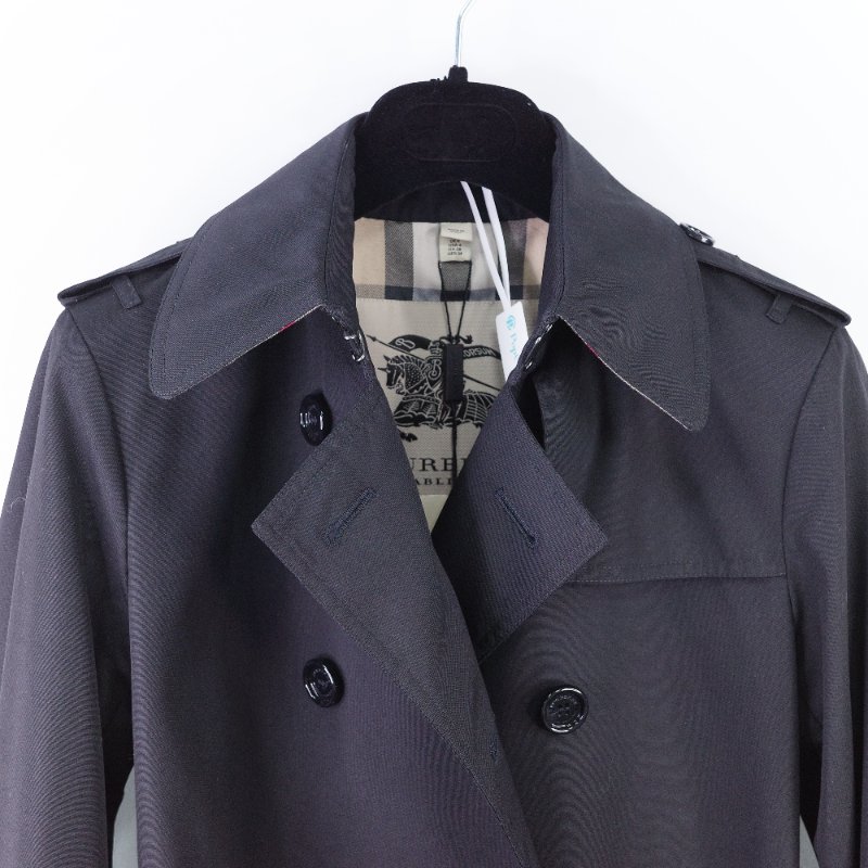 Burberry 巴寶莉 經典 黑色 棉質 混紡 長版風衣-13