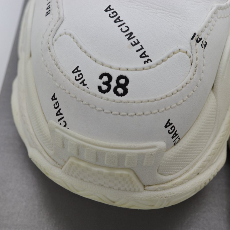 Balenciaga 巴黎世家 Triple s 白色 聚酯纖維 小牛皮 小羊皮 老爹鞋-7