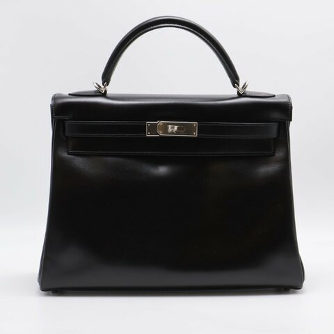 HERMES Kelly 32 - 黑銀 🄹