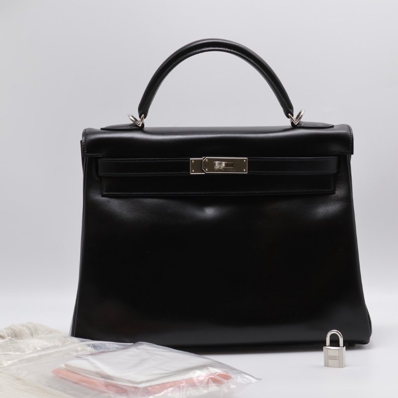 HERMES Kelly 32 - 黑銀 🄹-9