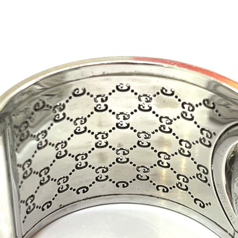 GUCCI YA112501 GG Toile系列寬手環腕錶，女士，不鏽鋼，銀色-12