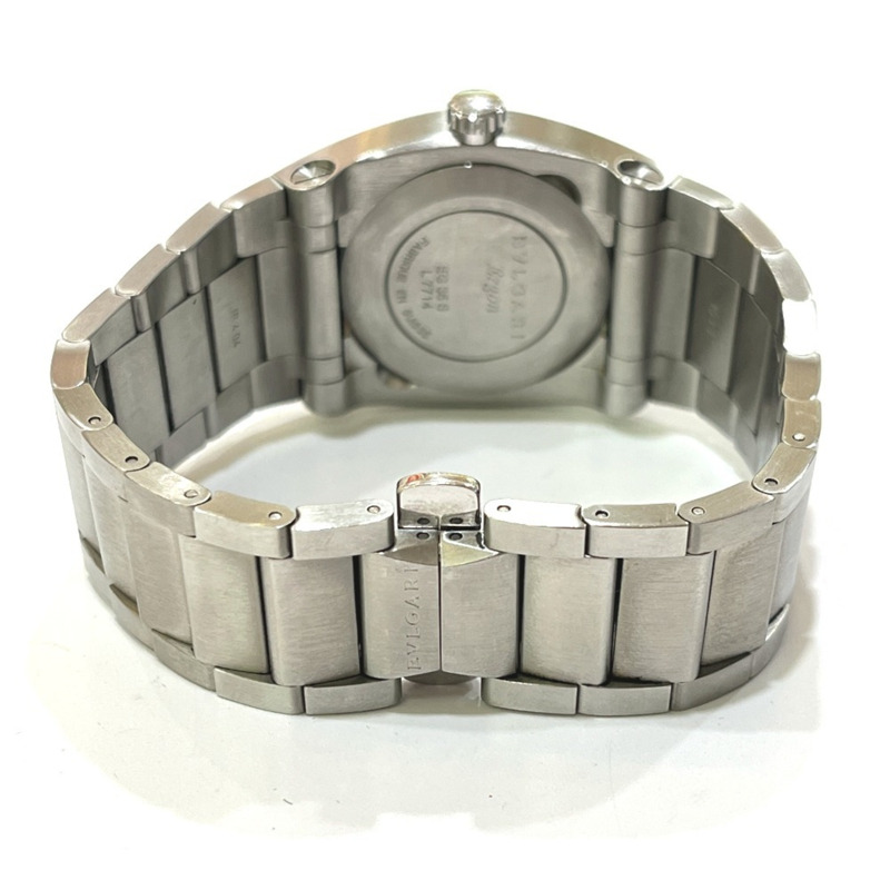 寶格麗 EG35S Ergon 日期自動腕錶，黑色錶盤，男士不鏽鋼銀色錶殼-6