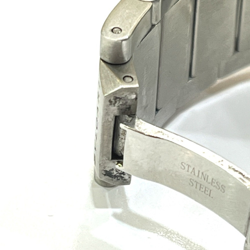 寶格麗 EG35S Ergon 日期自動腕錶，黑色錶盤，男士不鏽鋼銀色錶殼-15