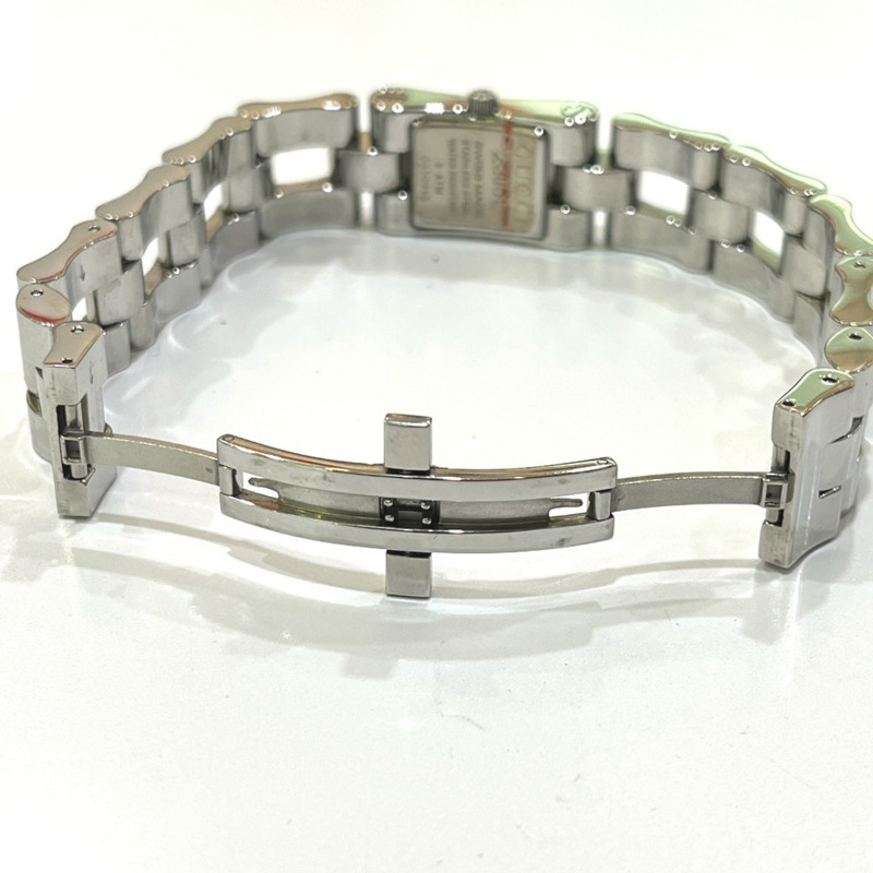 GUCCI 2305L 手環式腕錶，女士石英模擬方形不鏽鋼錶帶-8