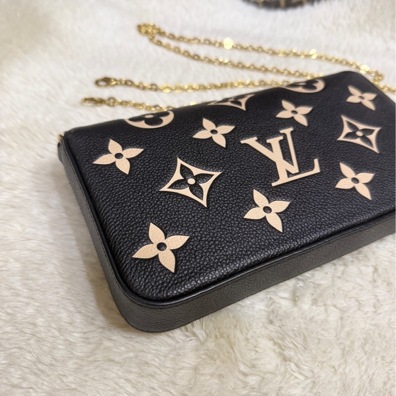 LV 很好用的款 晶片款 牛皮斜揹包 黑色牛皮 拼色 斜背包 櫃上更貴的拼色款-2