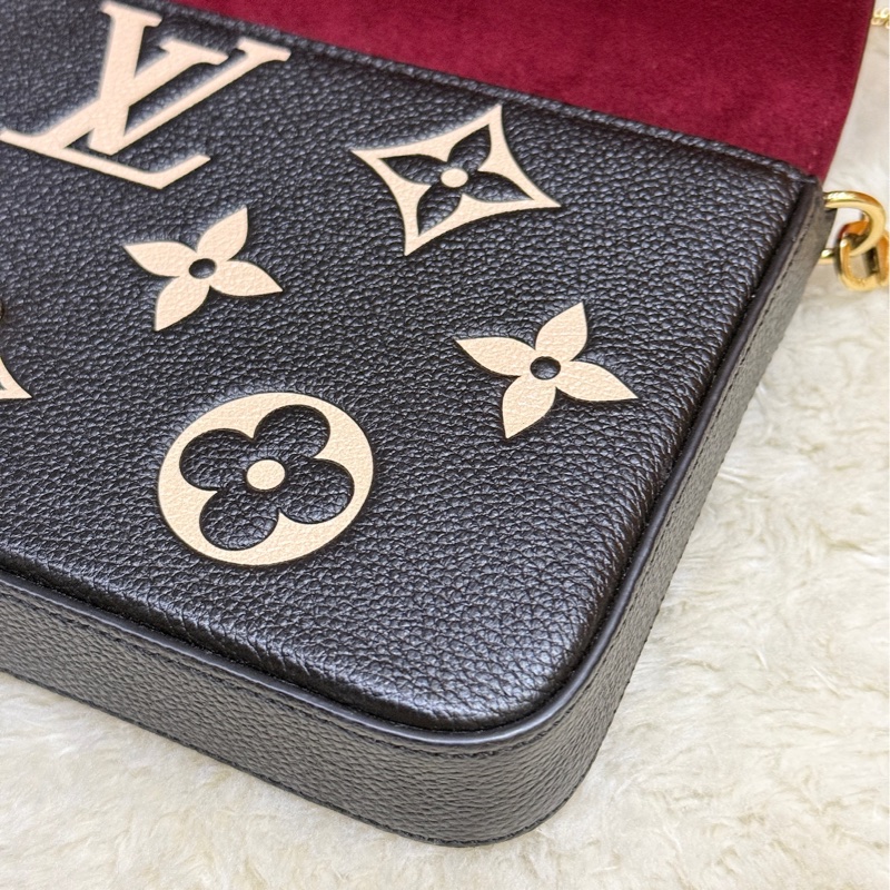 LV 很好用的款 晶片款 牛皮斜揹包 黑色牛皮 拼色 斜背包 櫃上更貴的拼色款-31