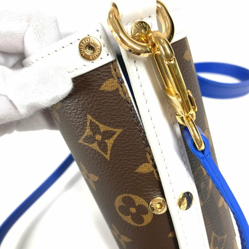 路易威登 GI0565 Monogram NBA 帆布水壺套/斜背包/肩背包，男女通用，棕色，近全新-7