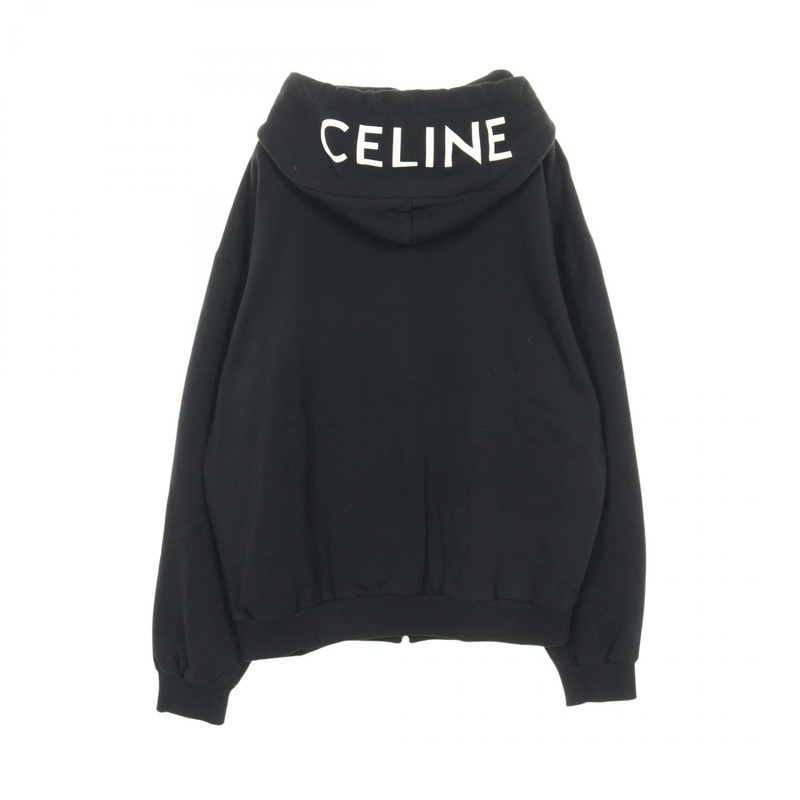 CELINE 黑色棉質連帽衫，二手男款 XXL 碼-1