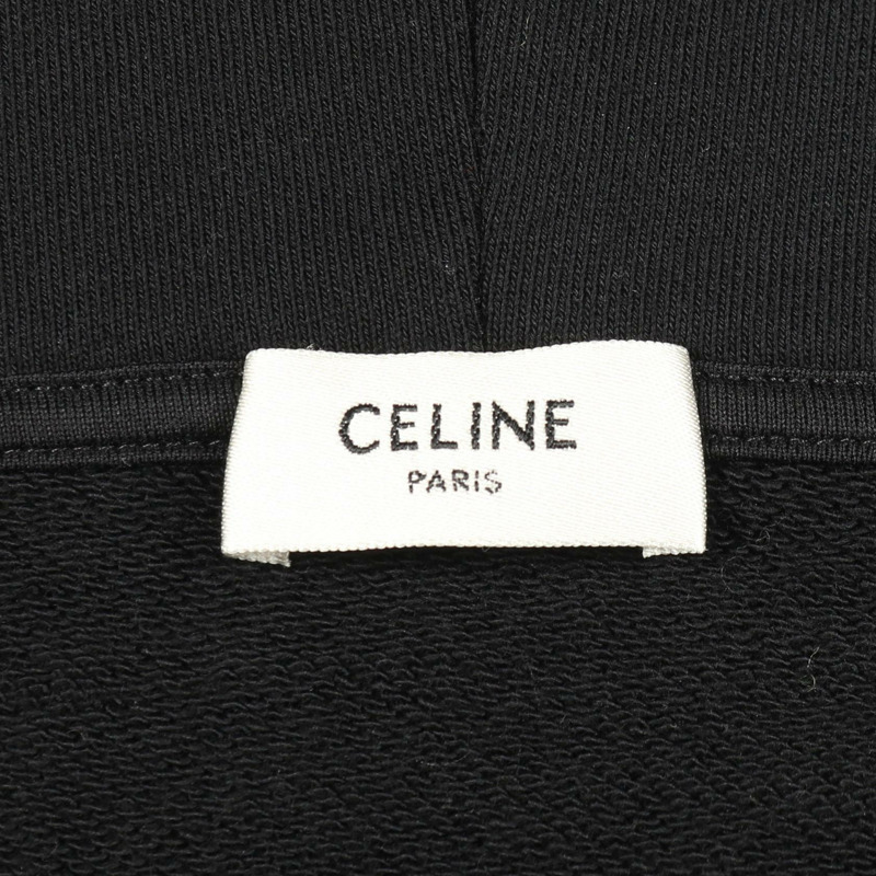 CELINE 黑色棉質連帽衫，二手男款 XXL 碼-2