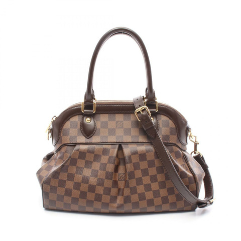 LOUIS VUITTON Trevi PM 單肩手提包 N51997 Damier 帆布皮革 Ebene 二手