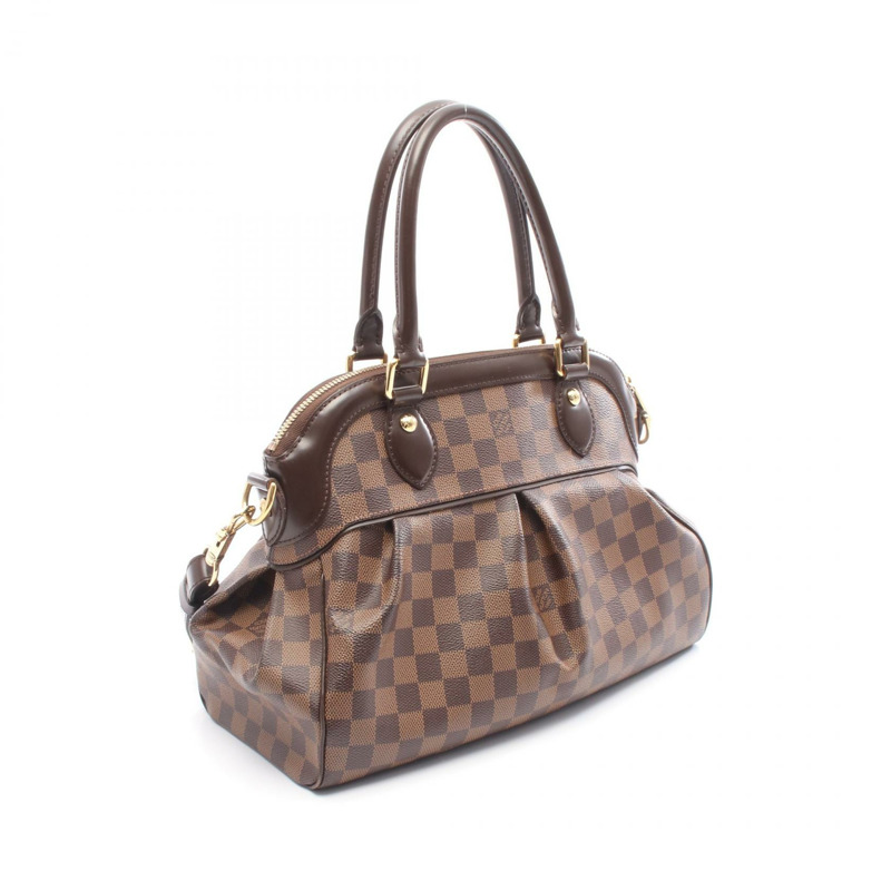 LOUIS VUITTON Trevi PM 單肩手提包 N51997 Damier 帆布皮革 Ebene 二手-1