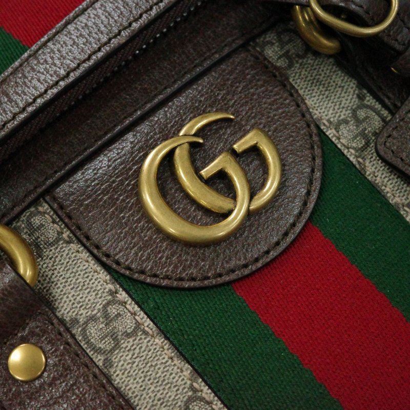 Gucci 古馳 Ophidia 老花 帆布 牛皮 大號旅行袋-7