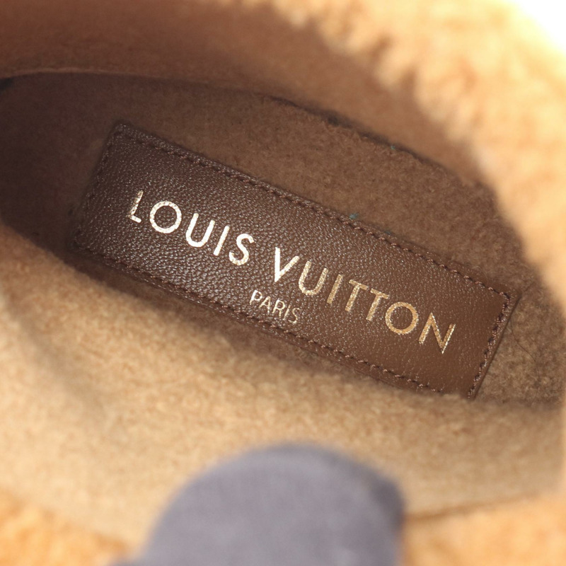 路易威登 Aspen Line 短靴 1ADCC9 剪絨棕色 二手 女款 36 1/2 碼 LV-4
