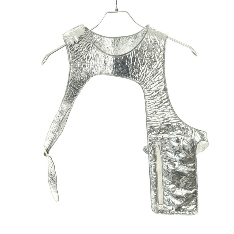 路易威登（LOUIS VUITTON）中層皮革背心，銀色，二手，男士S碼-0