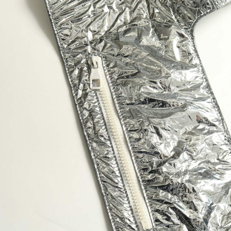 路易威登（LOUIS VUITTON）中層皮革背心，銀色，二手，男士S碼-8