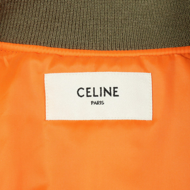 CELINE 尼龍皮革拼接短款夾克，卡其色/黑色，二手男款，尺寸 52-2