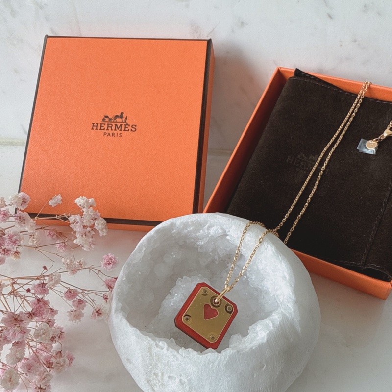 全新✨Hermes 撲克牌項鍊 愛心項鍊-1