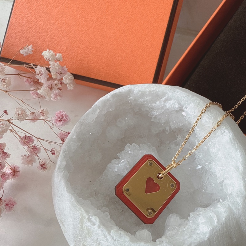 全新✨Hermes 撲克牌項鍊 愛心項鍊-2