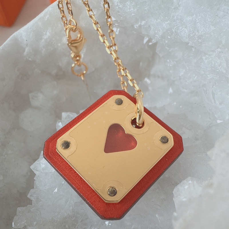 全新✨Hermes 撲克牌項鍊 愛心項鍊-7