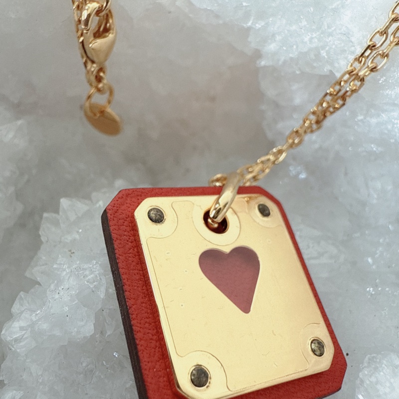 全新✨Hermes 撲克牌項鍊 愛心項鍊-8