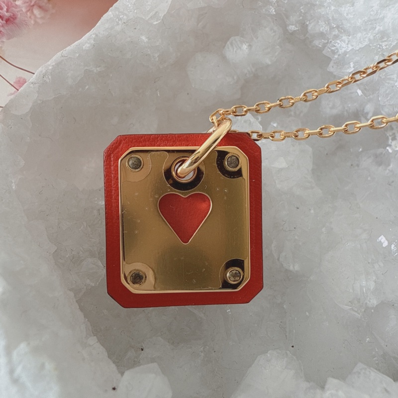 全新✨Hermes 撲克牌項鍊 愛心項鍊-11